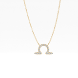 0.101 TCW Round Lab Grown Diamond Libra Zodiac Sign Necklace