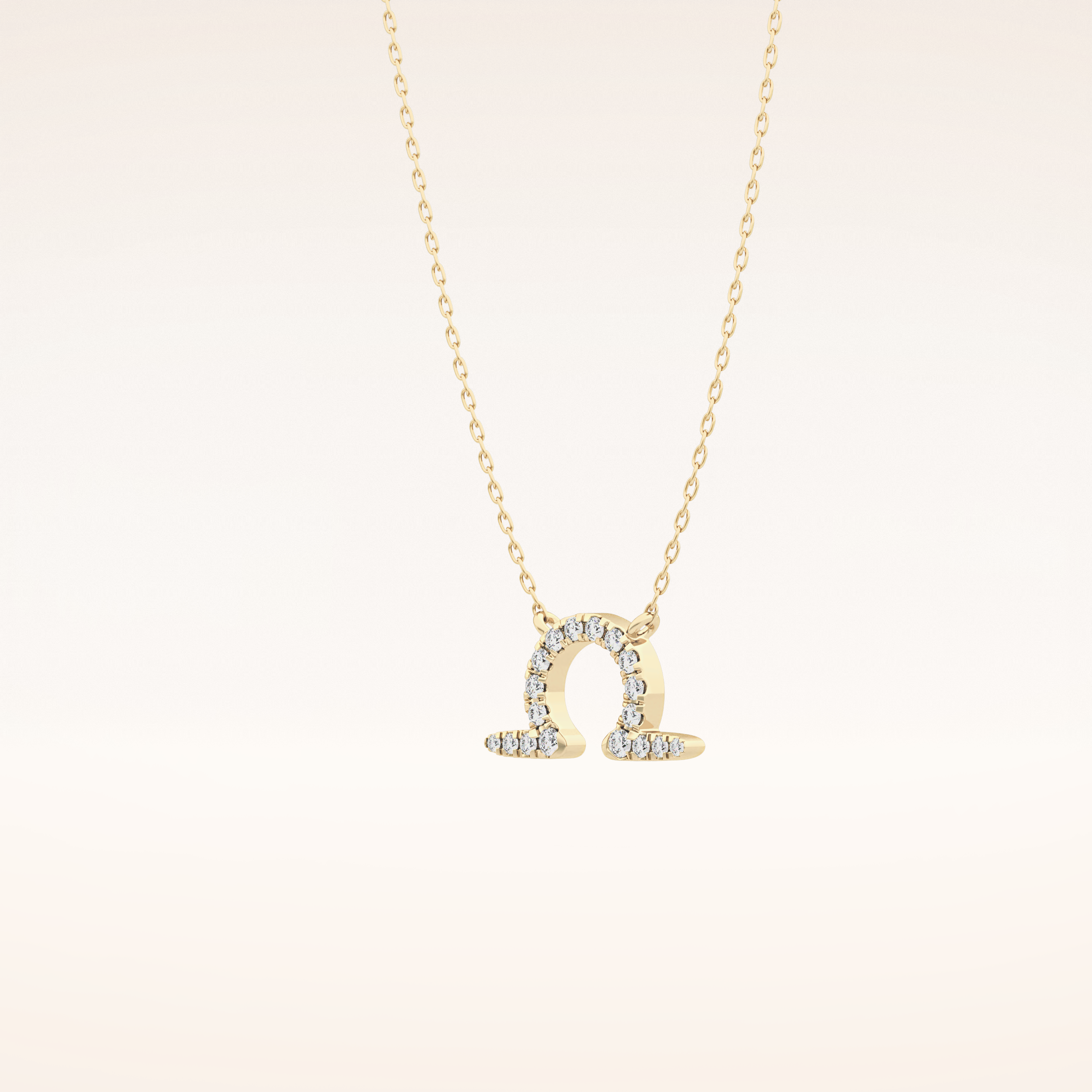 0.101 TCW Round Cut Moissanite Libra Zodiac Sign Necklace