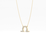 0.101 TCW Round Lab Grown Diamond Libra Zodiac Sign Necklace