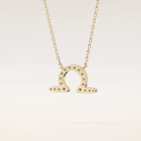 0.101 TCW Round Cut Moissanite Libra Zodiac Sign Necklace