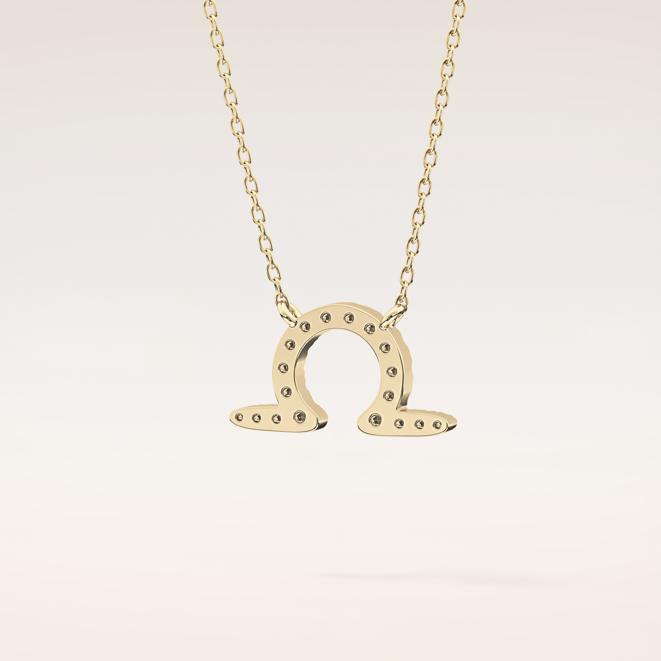 0.101 TCW Round Cut Moissanite Libra Zodiac Sign Necklace
