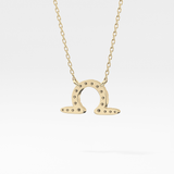 0.101 TCW Round Lab Grown Diamond Libra Zodiac Sign Necklace