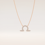 0.101 TCW Round Cut Moissanite Libra Zodiac Sign Necklace