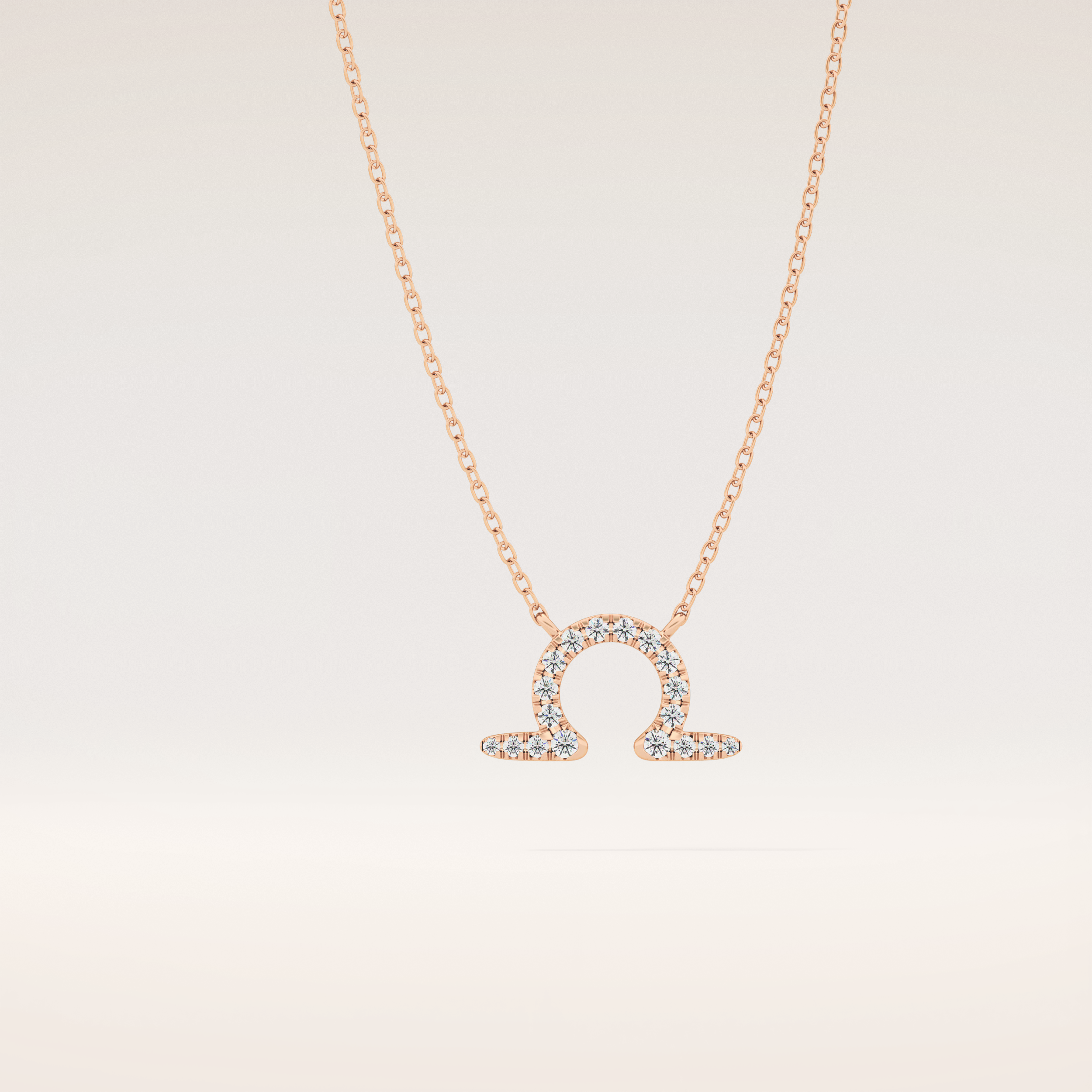 0.101 TCW Round Cut Moissanite Libra Zodiac Sign Necklace
