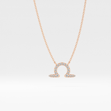 0.101 TCW Round Lab Grown Diamond Libra Zodiac Sign Necklace