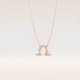 0.101 TCW Round Cut Moissanite Libra Zodiac Sign Necklace