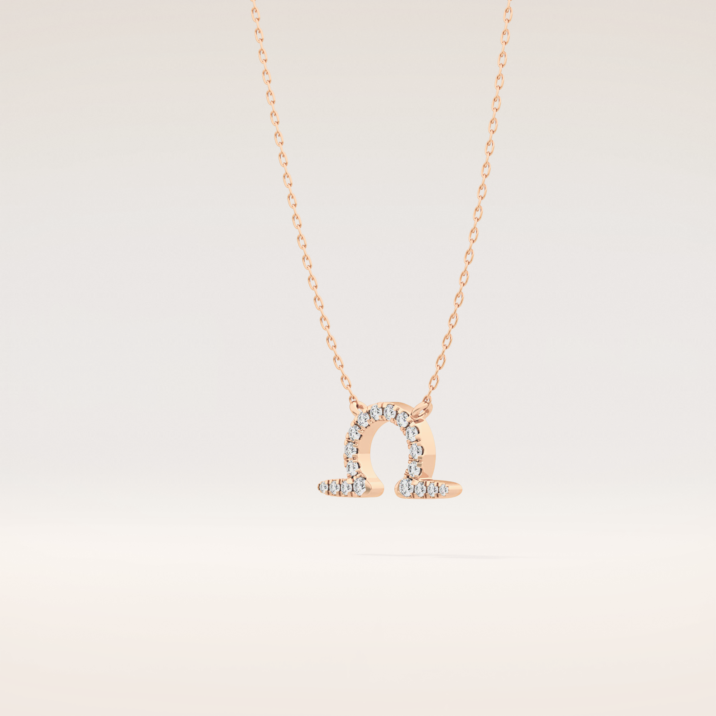 0.101 TCW Round Cut Moissanite Libra Zodiac Sign Necklace