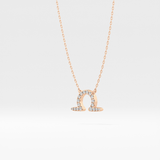 0.101 TCW Round Lab Grown Diamond Libra Zodiac Sign Necklace