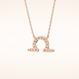0.101 TCW Round Cut Moissanite Libra Zodiac Sign Necklace