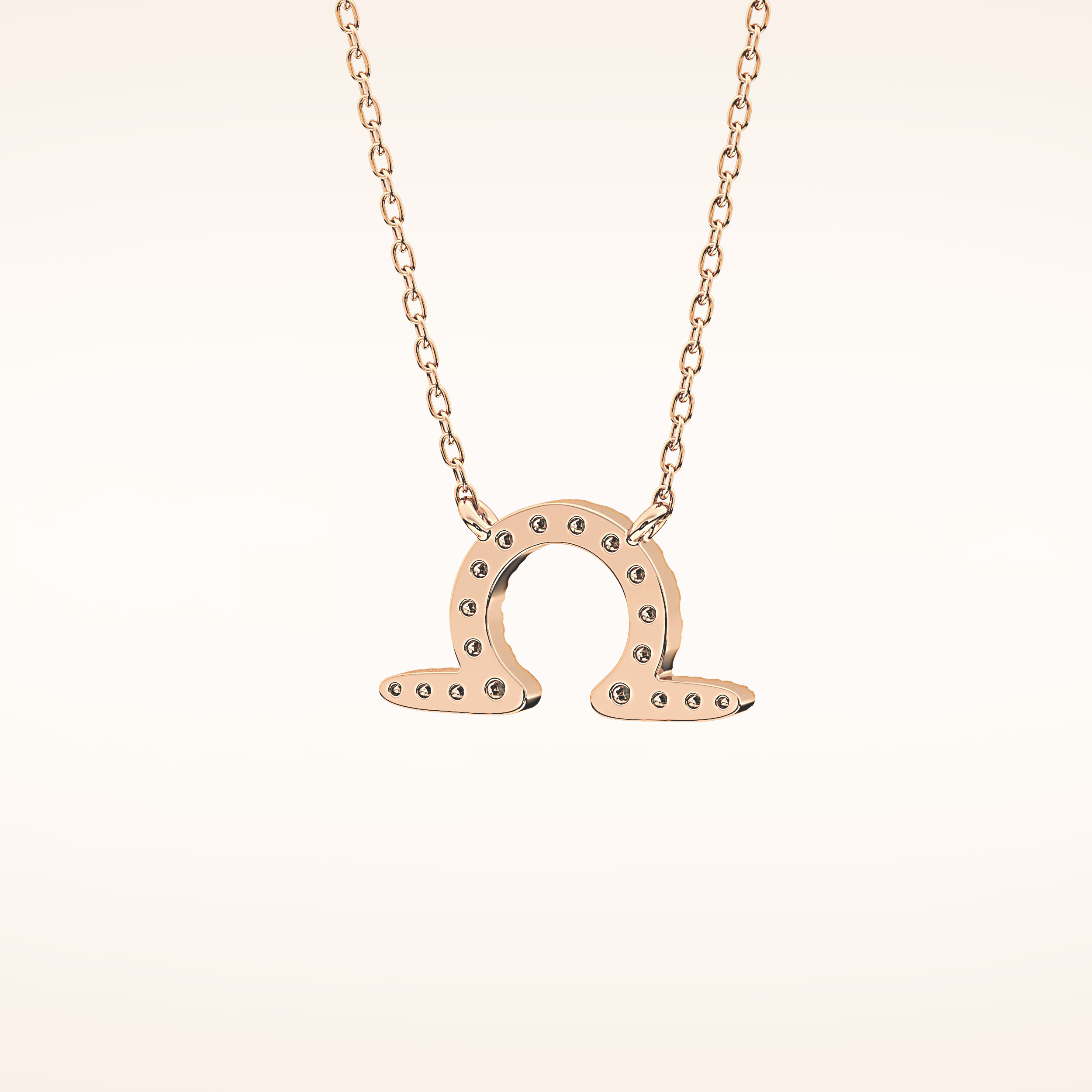 0.101 TCW Round Cut Moissanite Libra Zodiac Sign Necklace