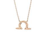 0.101 TCW Round Lab Grown Diamond Libra Zodiac Sign Necklace