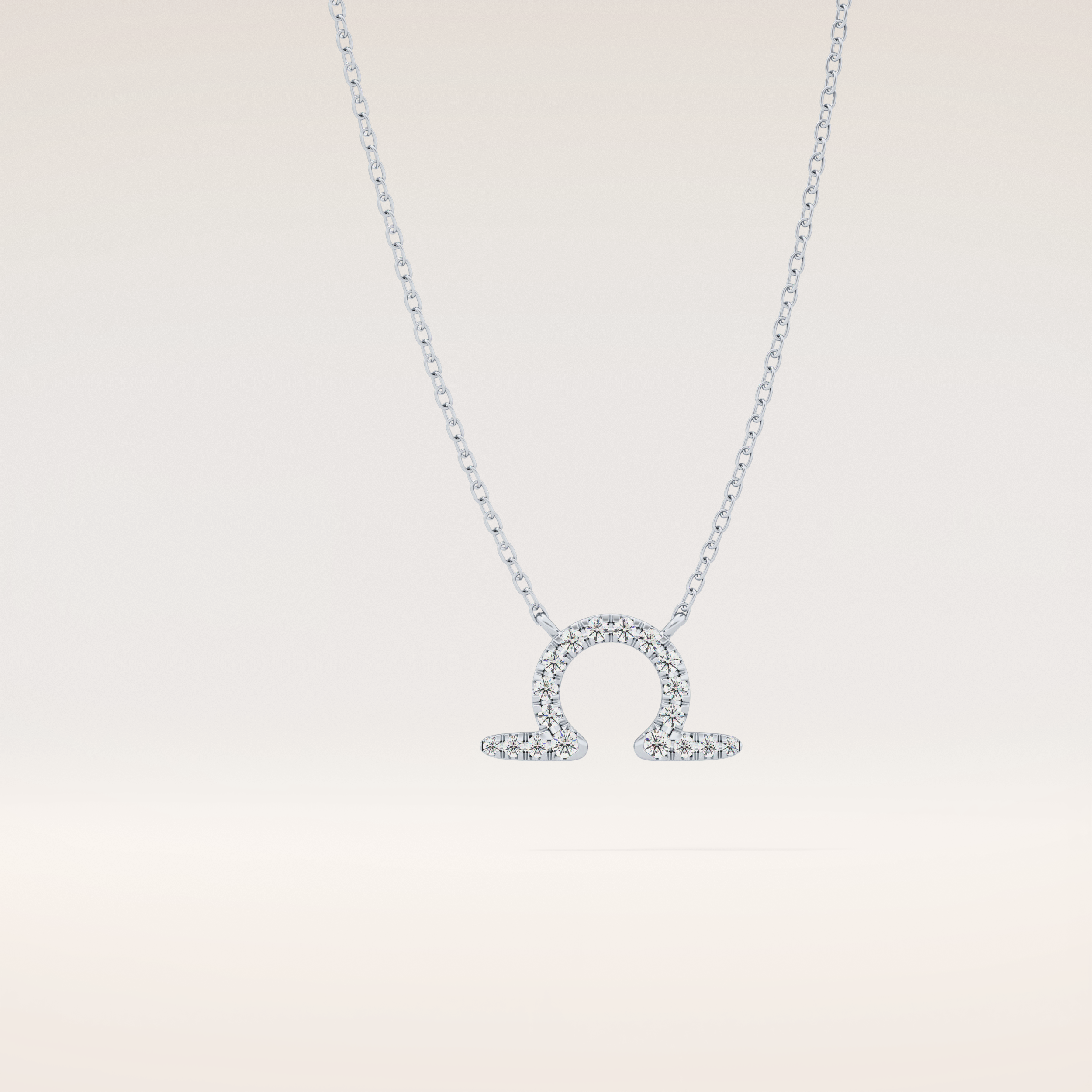 0.101 TCW Round Cut Moissanite Libra Zodiac Sign Necklace