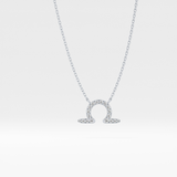 0.101 TCW Round Lab Grown Diamond Libra Zodiac Sign Necklace