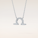 0.101 TCW Round Cut Moissanite Libra Zodiac Sign Necklace