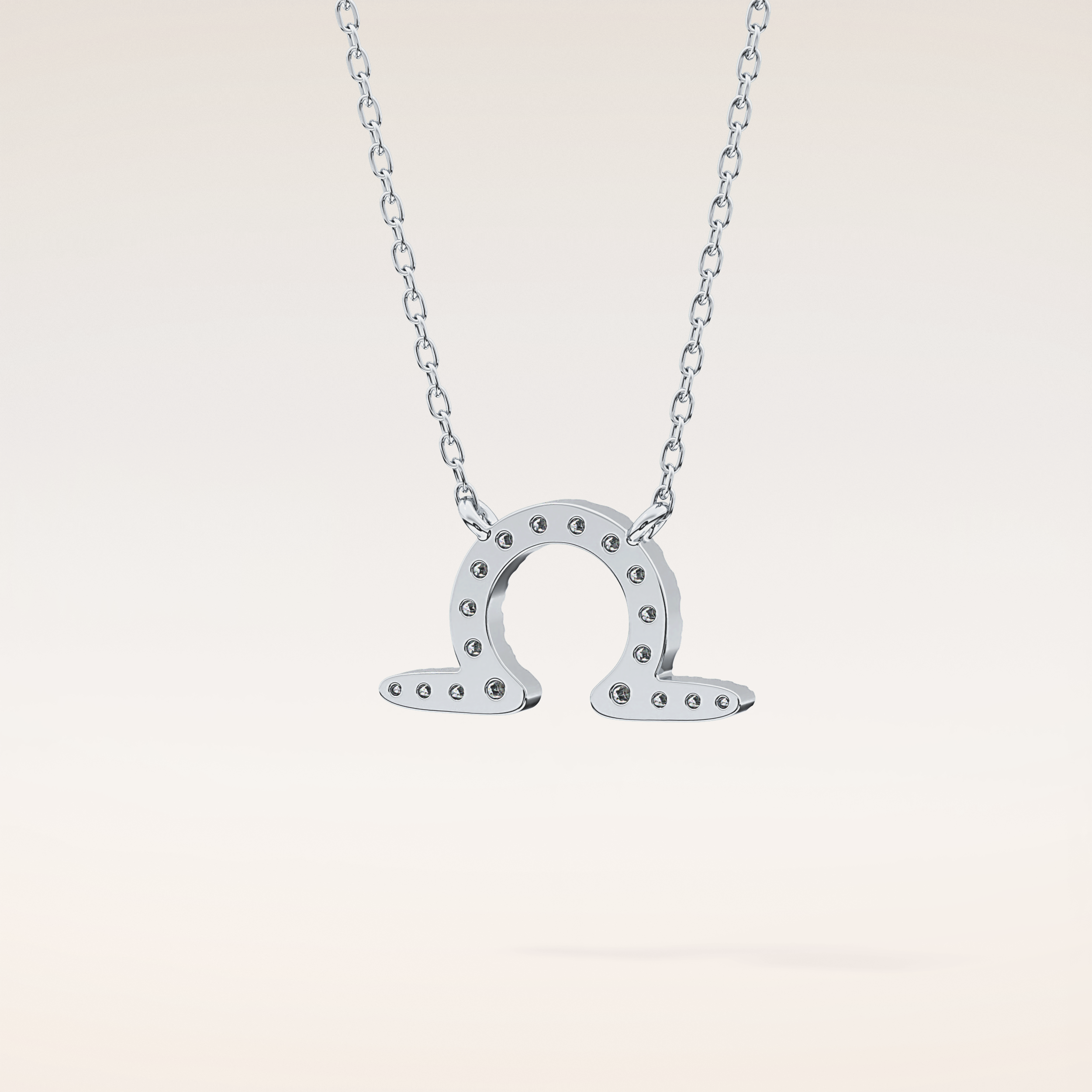 0.101 TCW Round Cut Moissanite Libra Zodiac Sign Necklace