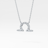 0.101 TCW Round Lab Grown Diamond Libra Zodiac Sign Necklace