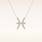 0.273 TCW Round Cut Moissanite Pisces Zodiac Sign Necklace