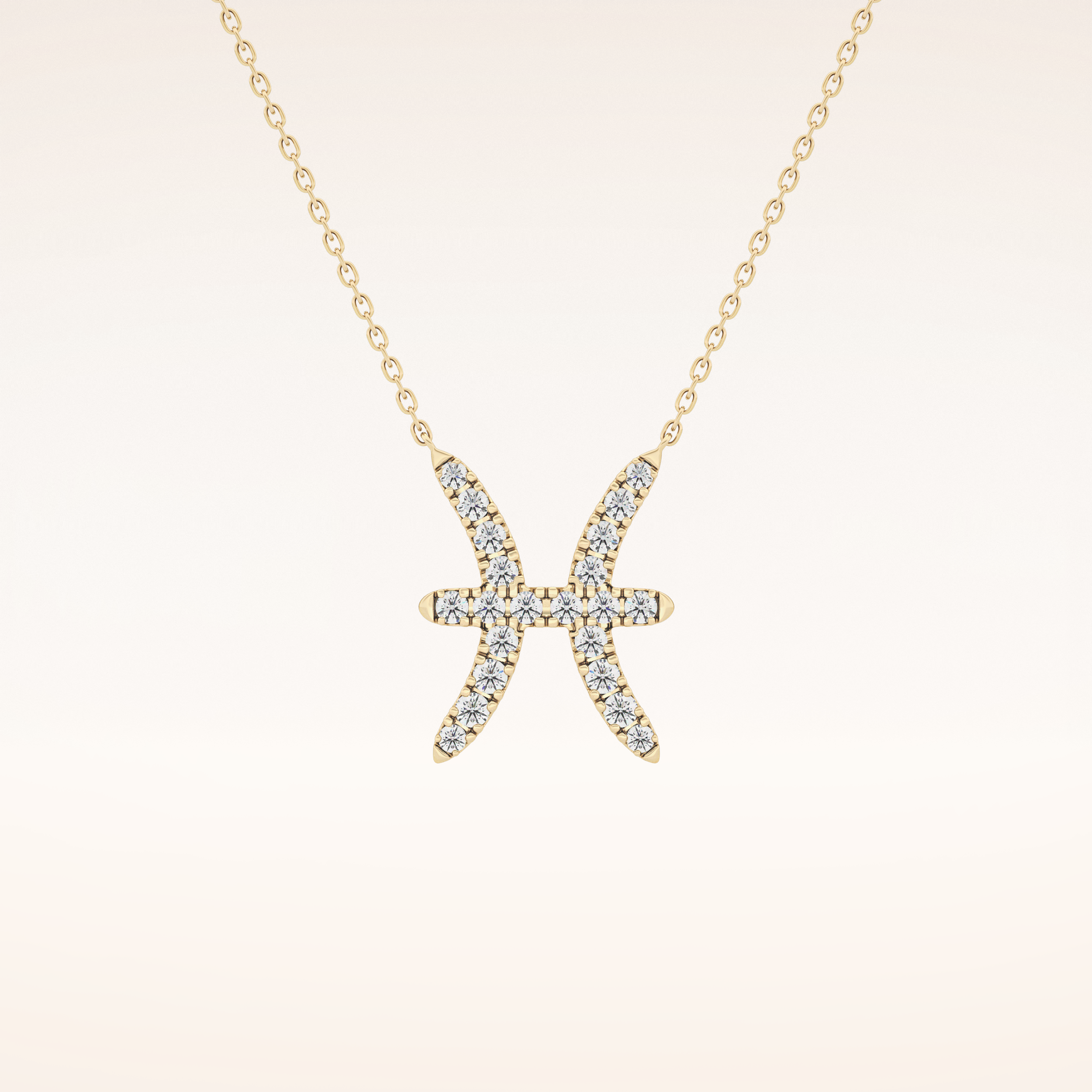 0.273 TCW Round Cut Moissanite Pisces Zodiac Sign Necklace
