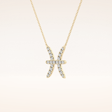 0.273 TCW Round Cut Moissanite Pisces Zodiac Sign Necklace