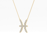 0.273 TCW Round Lab Grown Diamond Pisces Zodiac Sign Necklace