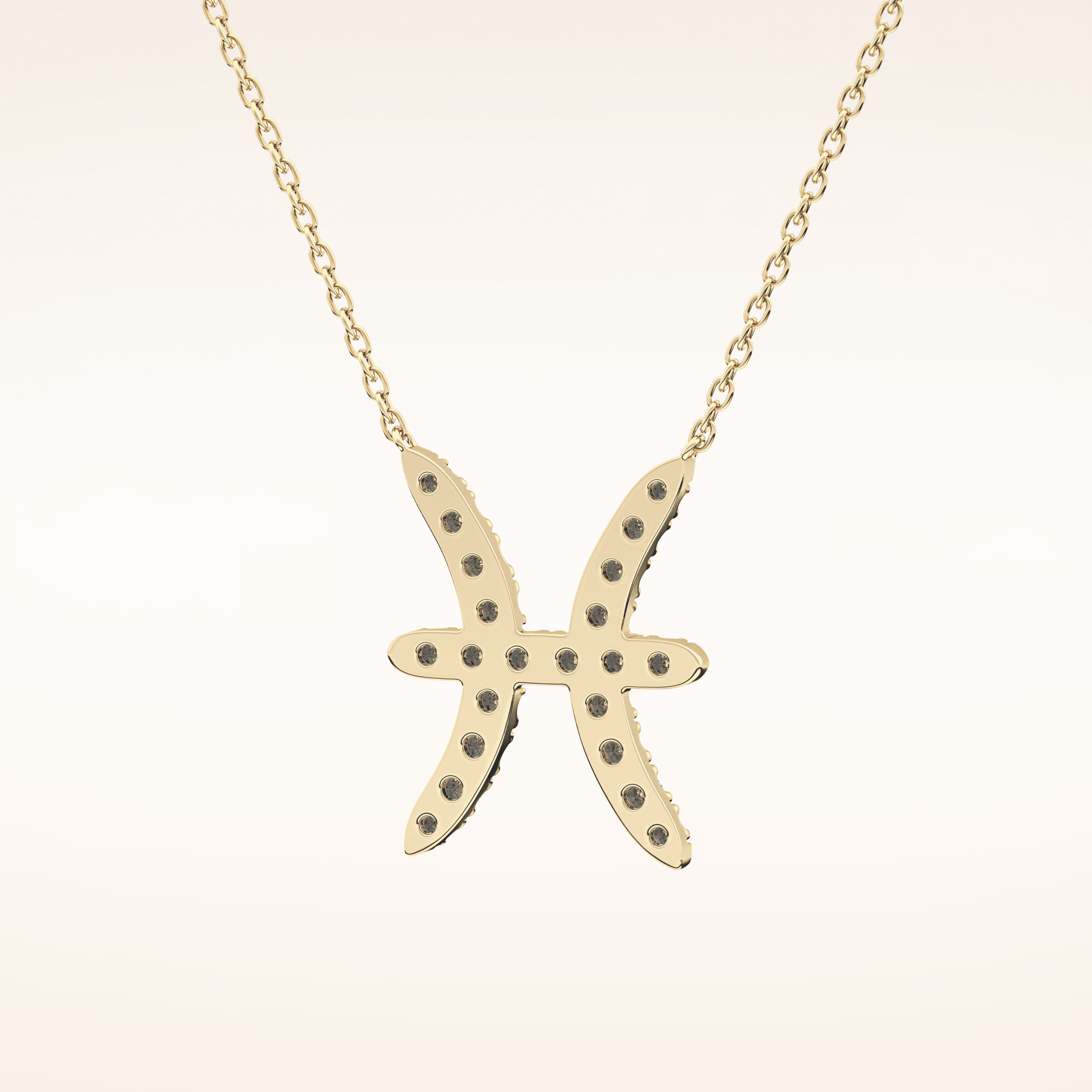 0.273 TCW Round Cut Moissanite Pisces Zodiac Sign Necklace