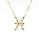 0.273 TCW Round Lab Grown Diamond Pisces Zodiac Sign Necklace