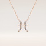 0.273 TCW Round Cut Moissanite Pisces Zodiac Sign Necklace