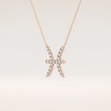 0.273 TCW Round Cut Moissanite Pisces Zodiac Sign Necklace