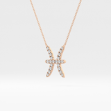 0.273 TCW Round Lab Grown Diamond Pisces Zodiac Sign Necklace