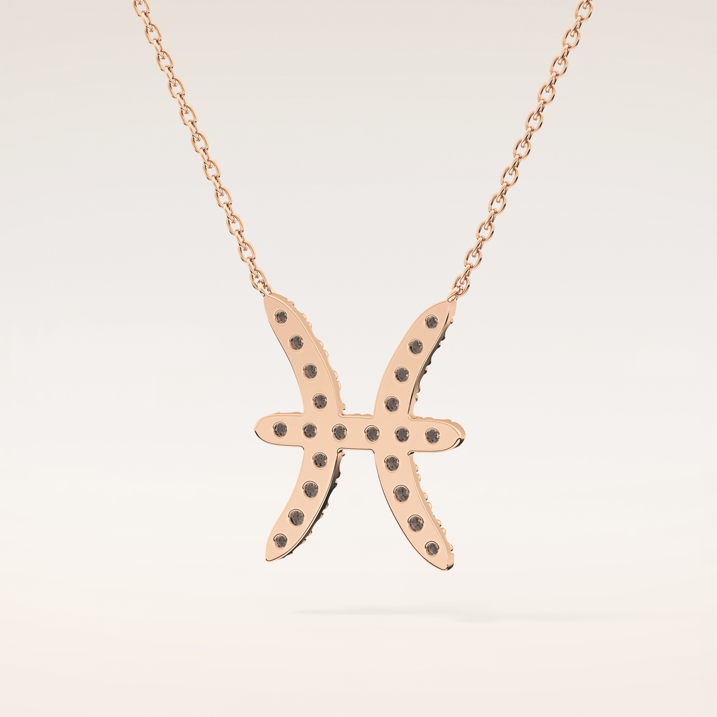 0.273 TCW Round Cut Moissanite Pisces Zodiac Sign Necklace