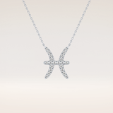 0.273 TCW Round Cut Moissanite Pisces Zodiac Sign Necklace