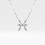 0.273 TCW Round Lab Grown Diamond Pisces Zodiac Sign Necklace