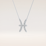 0.273 TCW Round Cut Moissanite Pisces Zodiac Sign Necklace