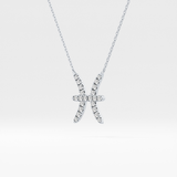 0.273 TCW Round Lab Grown Diamond Pisces Zodiac Sign Necklace