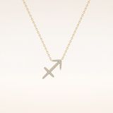0.042 TCW Round Cut Moissanite Sagittarius Zodiac Sign Necklace