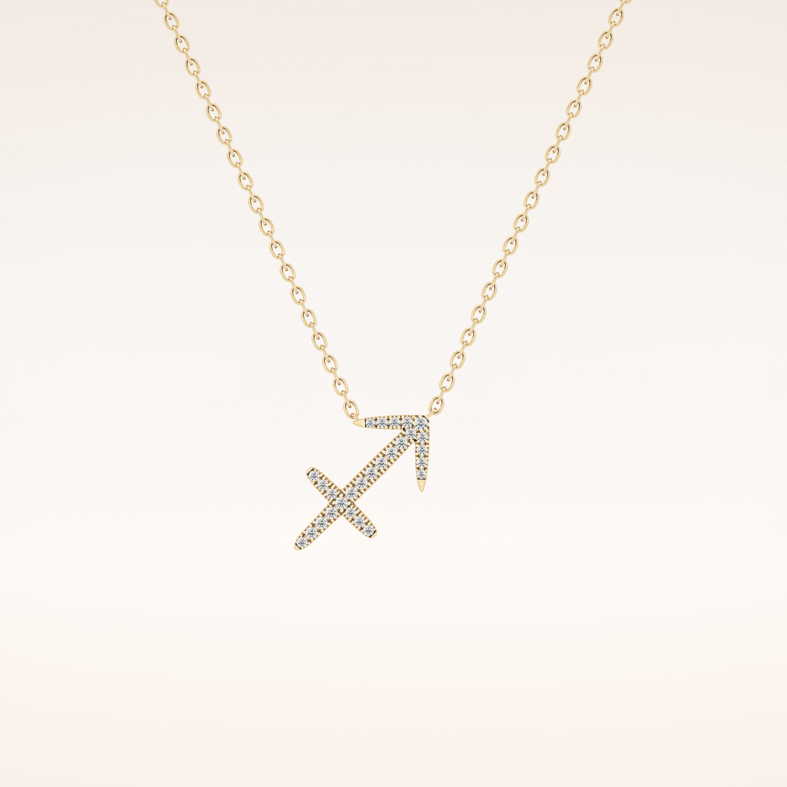 0.042 TCW Round Cut Moissanite Sagittarius Zodiac Sign Necklace