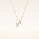 0.042 TCW Round Cut Moissanite Sagittarius Zodiac Sign Necklace