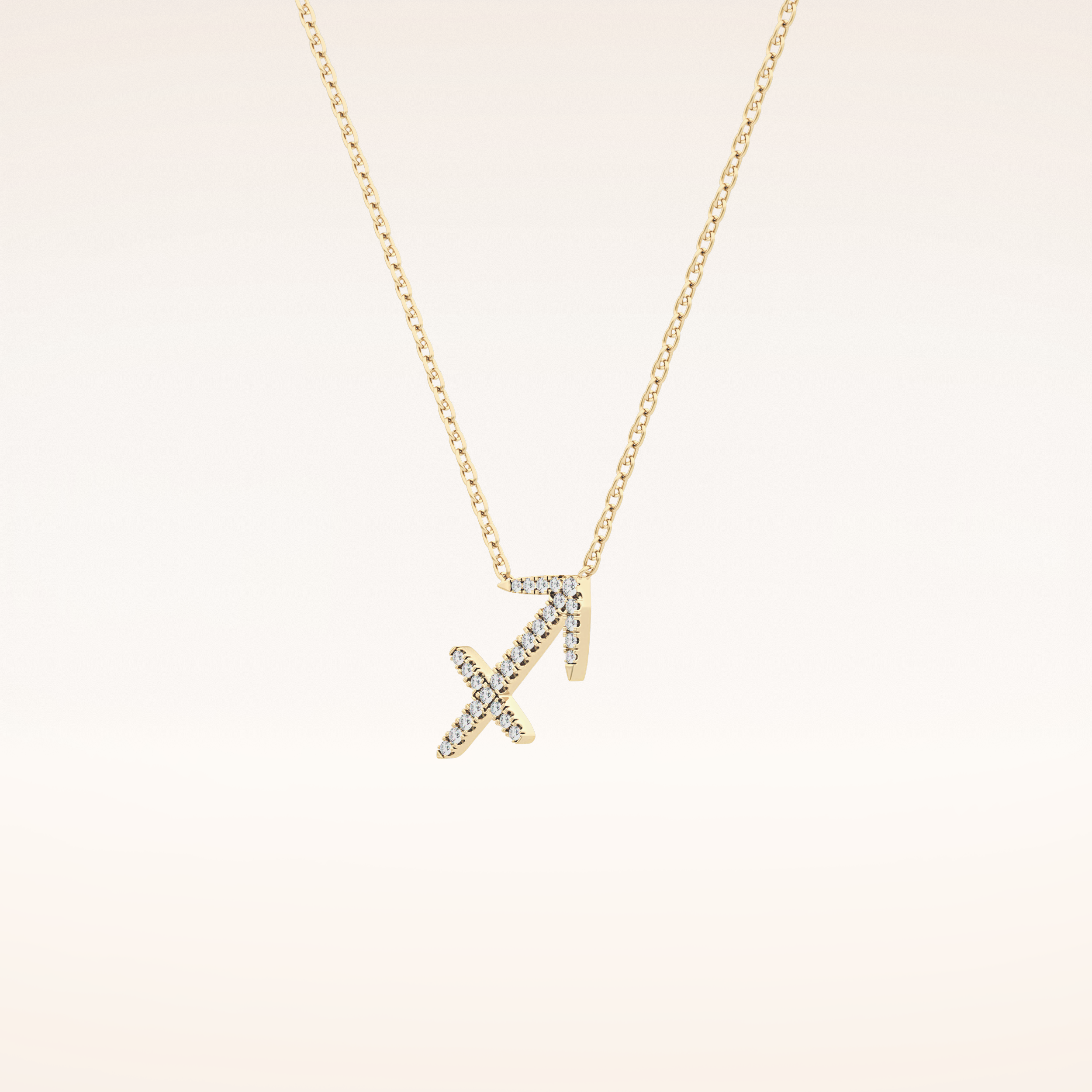 0.042 TCW Round Cut Moissanite Sagittarius Zodiac Sign Necklace