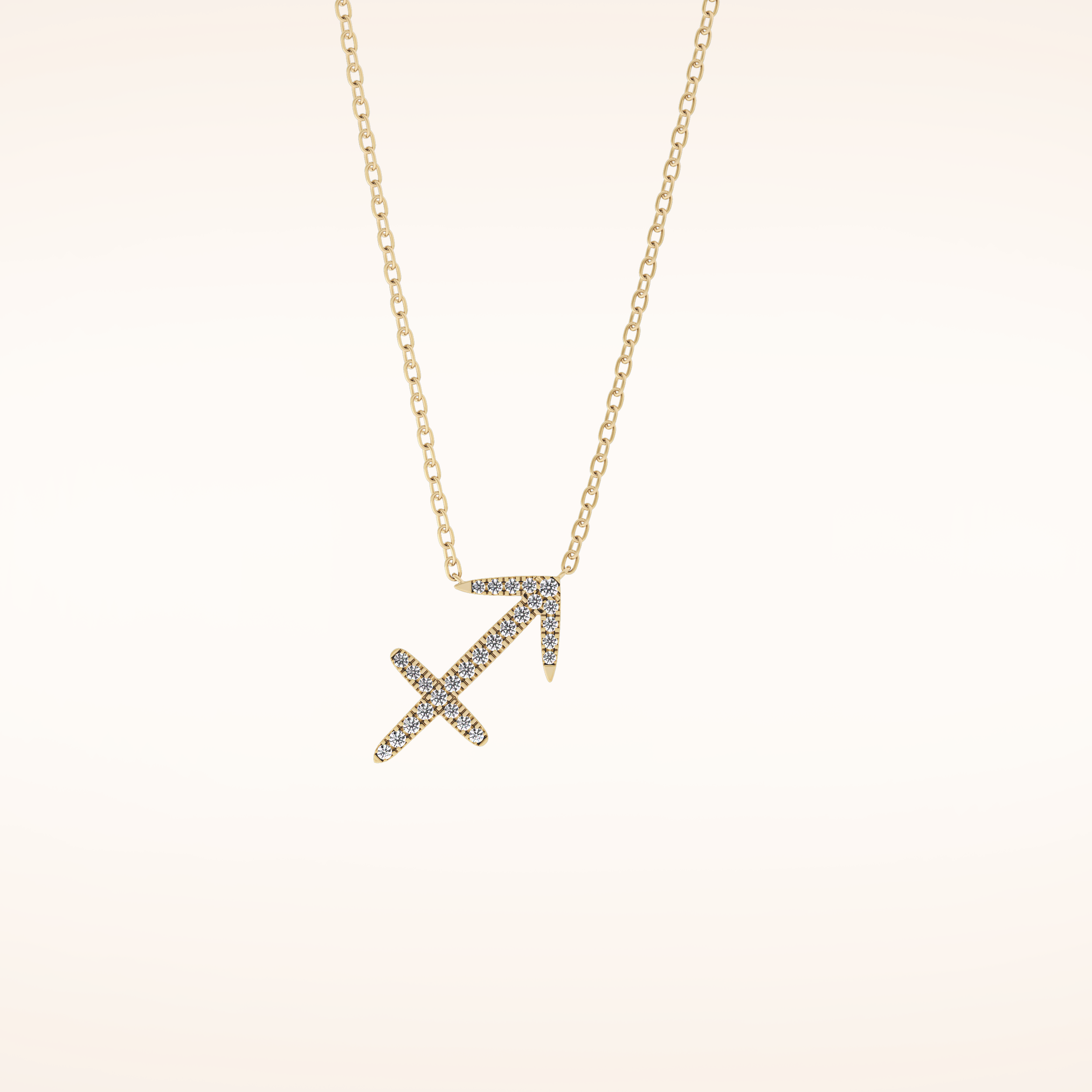 0.042 TCW Round Cut Moissanite Sagittarius Zodiac Sign Necklace