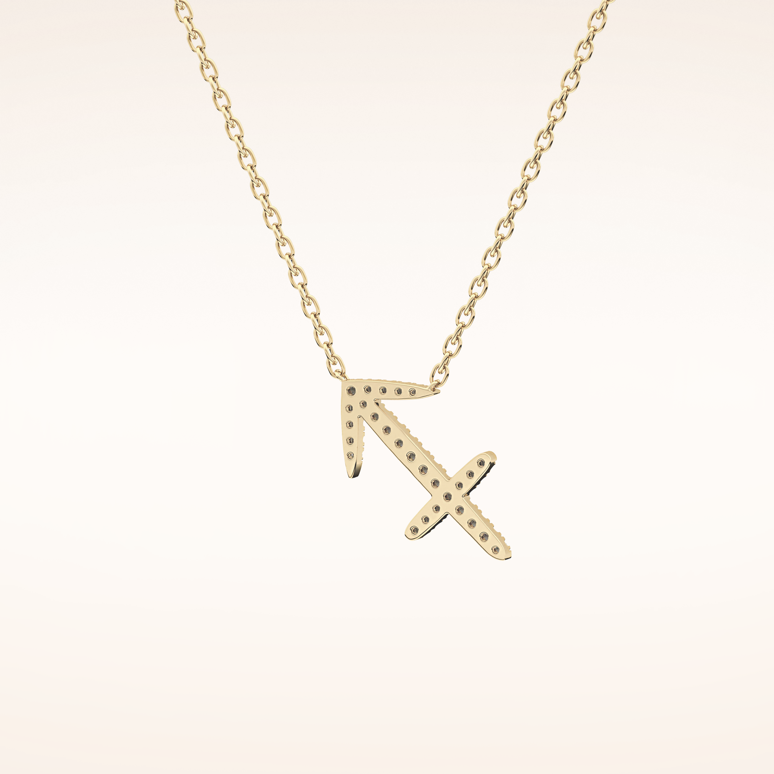 0.042 TCW Round Cut Moissanite Sagittarius Zodiac Sign Necklace