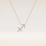 0.042 TCW Round Cut Moissanite Sagittarius Zodiac Sign Necklace