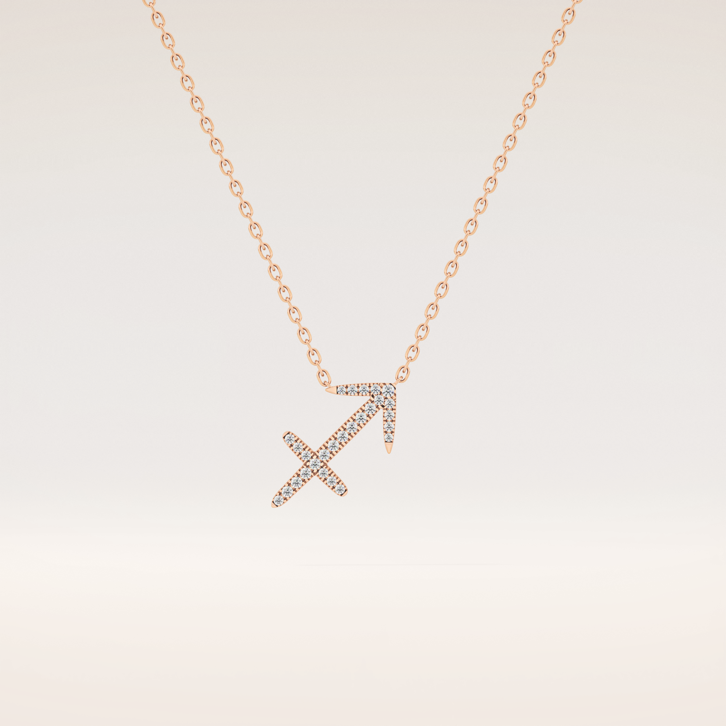 0.042 TCW Round Cut Moissanite Sagittarius Zodiac Sign Necklace