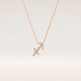 0.042 TCW Round Cut Moissanite Sagittarius Zodiac Sign Necklace