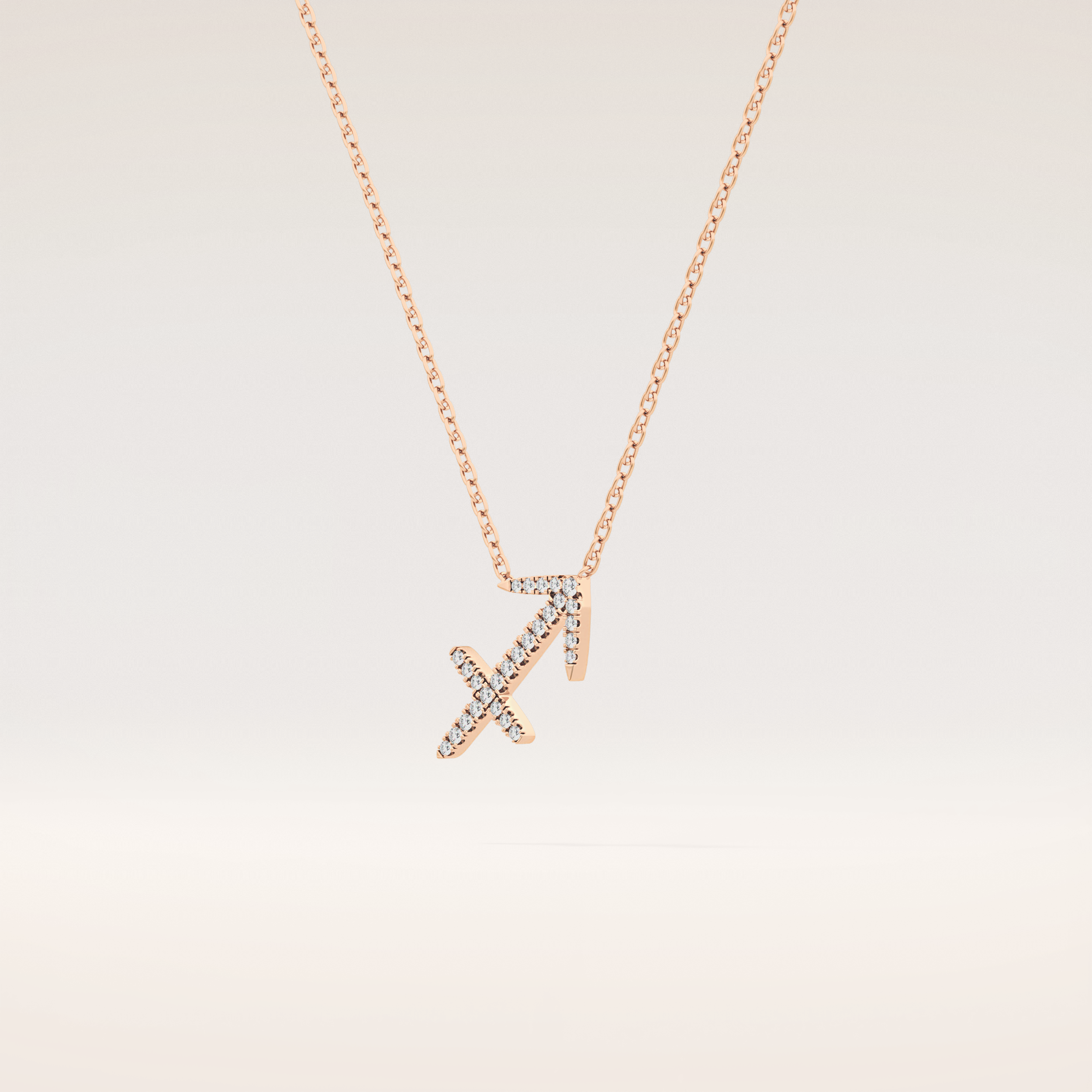 0.042 TCW Round Cut Moissanite Sagittarius Zodiac Sign Necklace