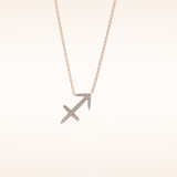 0.042 TCW Round Cut Moissanite Sagittarius Zodiac Sign Necklace
