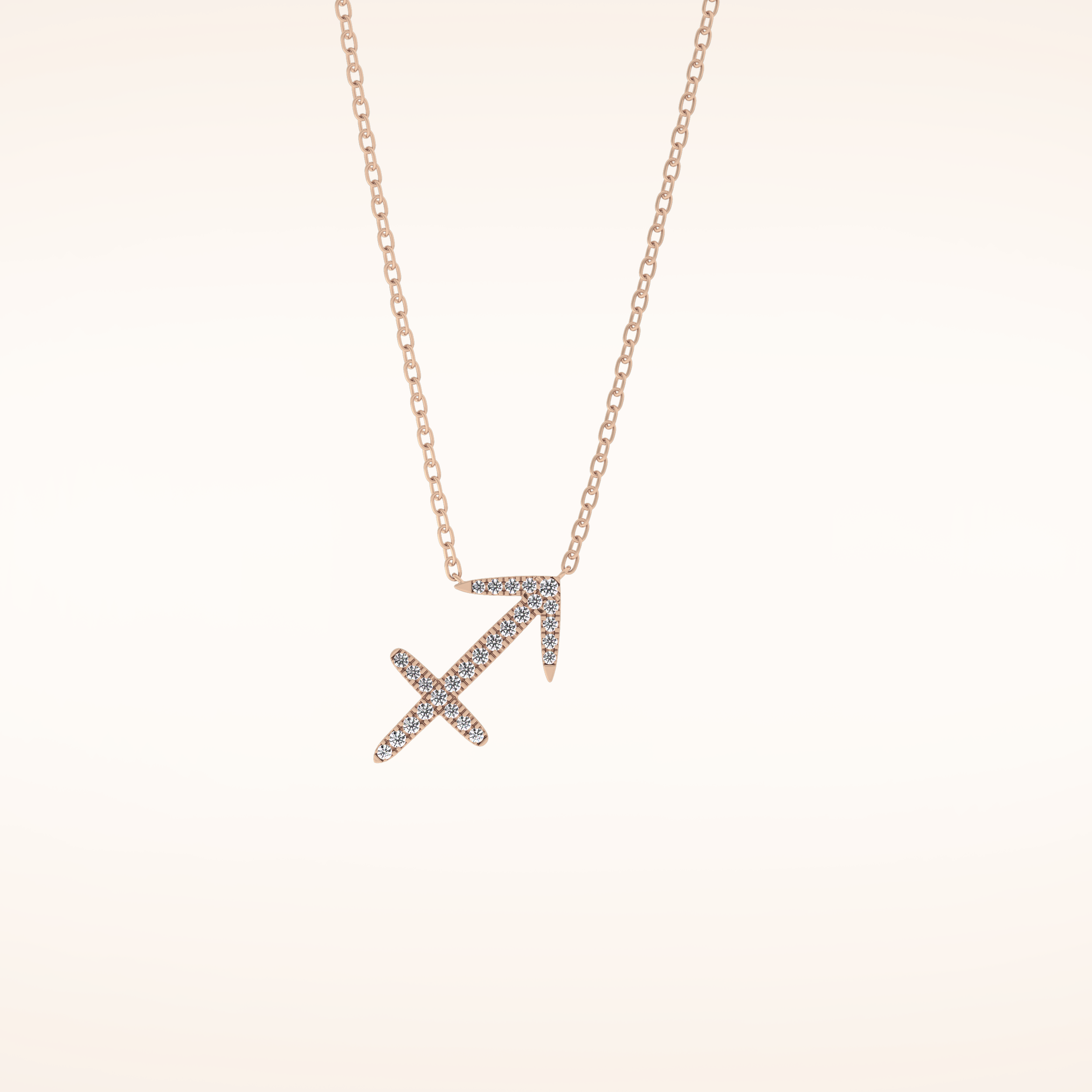 0.042 TCW Round Cut Moissanite Sagittarius Zodiac Sign Necklace