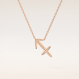 0.042 TCW Round Cut Moissanite Sagittarius Zodiac Sign Necklace