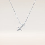 0.042 TCW Round Cut Moissanite Sagittarius Zodiac Sign Necklace