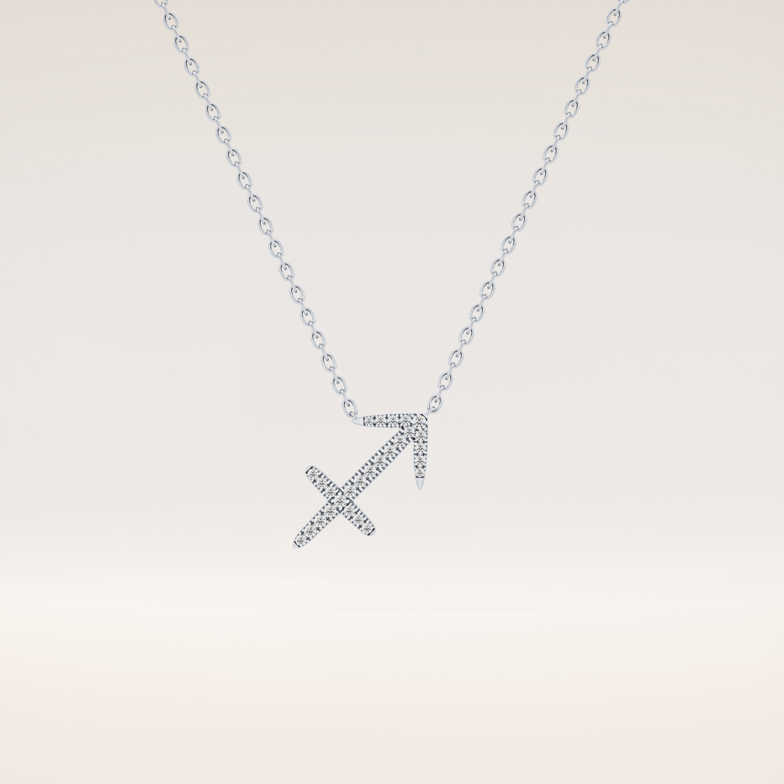 0.042 TCW Round Cut Moissanite Sagittarius Zodiac Sign Necklace