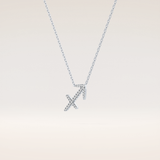 0.042 TCW Round Cut Moissanite Sagittarius Zodiac Sign Necklace